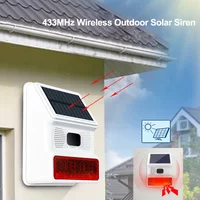Wireless Solar Siren Sound Light Flash Alarm 433MHZ for Wifi GSM Home Security Alarm System Outdoor Horn