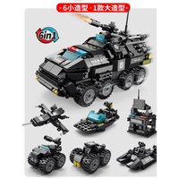 6 in 1 Military Building Blocks Set SWAT Vehicle Armored Truck City Construction Bricks Kids DIY Assembly Toy Christmas Gift