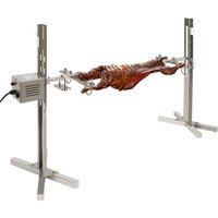 40KG Stainless Steel Electric Rotisserie Spit Roaster 2.5RPM Auto Manual 5 Gear Adjustable Height BBQ Grill For Hog Lamb Goat Outdoor UK Plug