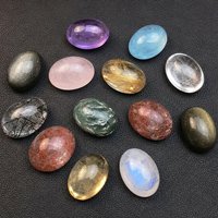 5A Grade Egg Oval Polished Gemstone Natural Material Rutilated Crystal Quartz Loose Gemstone Stone for Handmade Accessories 1PC