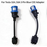 Adapter ładowania 16A/32A CEE Blue 3 Pin do ładowarek Tesla Gen 2 EV Model S 3 X Y, konwerter wtyczki przemysłowej 240V