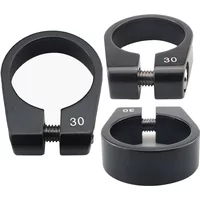 1*Universal 30mm Road MTB Seatpost Aluminum Alloy Bicycle Mountain Bike Pipe Clamp Non-slip Black Cycling Accessories