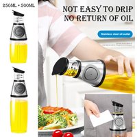 1/2pcs Oil Sprayer Superior Clear Glass Oil Vinegar Jug Dispenser Oil Meter Kitchen Large Opening Filling Cleaning 250/500 ML