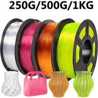 1.75mm TPU Transparent Rose Orange Yellow 3D Printer Filament 250g 500g 1kg Dimensional Accuracy +/-0.03mm, Flexible Filament