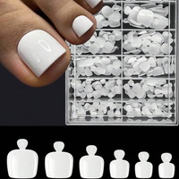 120pcs False Toe Nail Tips 12 Sizes White Full Cover Fake Toenail Tips Press On Salon Toe Nail Art Extension Design Toenails Art
