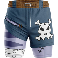 Bandai Weregarurumon Digimon Anime Unisex Double Layer 2-in-1 Performance Gym Shorts Summer Quick-dry Soft Comfy Lightweight