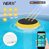 Flagship Model Smart Pool Chlorine Monitor WiFi 7-In-1 PH ORP TDS EC Salt Temp Chlorine Tester Solar Floating For Swimming Spas