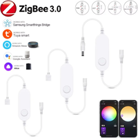 Contrôleur LED intelligent Zigbee 3.0 DC5V 12V 24V, variateur de lumière, couleur unique, CCT, RGB, RGBW, RGBCCT, bande LED pour Tuya Alexa SmartThings 2mqtt