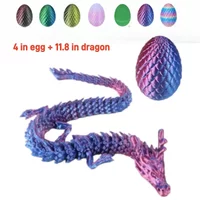 3D Printed Loong Chinese Dragon Egg Set Colorful Art Craft Figurine Home Decor Ornament for Living Room Shelf Desktop Decoration