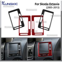 Soft Carbon Fiber Center Console Side Air Vent Trim For Skoda Octavia 1z3 1z5 A5 2005 2006 2007 2008 2009 2010 2011 2012 2013