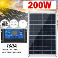 200W Solar Panel 18V Waterproof Solar Plate Portable DC Dual USB Solar Battery Charger Outdoor Camping Solar Cells Charging