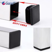 10x10mm~100x100mm Black Plastic Square End Caps Blanking Plugs Rectangle Tube Pipe Inserts Plug Table Chair Furniture Foot Cover