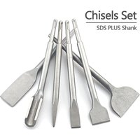 250mm Chisel Set SDS Plus Shank Electric Hammer Drill Bit Point Groove Flat Chisel Masonry Tools for Concrete Brick Wall Rock