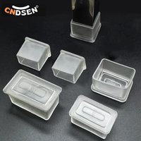 Transparent Square Furniture feet Caps Wood Floor From Scratches Protectors Pads Non-slip Mute Rubber Leg Mat 15x30mm~35x35mm