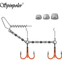 Spinpoler Multi-Depth Flame Stinger Rigs #1 #1/0 #2/0 UV Orange Treble Hook With Weights Pike Craft Shallow Screws Fishing Sets