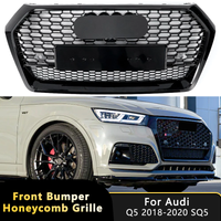 High quality For Audi Q5 2018-2020 Modified RSQ5 Style Honeycomb Hood Car Front Bumper Mesh Racing Grills Grill Cover Quattro
