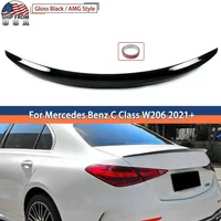 For Mercedes-Benz C Class W206 C300 2021-2023 AMG Rear Trunk Spoiler Wing Gloss Black