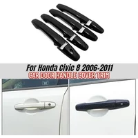 For Honda Civic 8 2006 2007 2008 2009 2010 Chrome Car Door Handle Cover Trim Carbon Fiber Car-Styling Exterior Parts Accessories