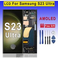 SUPER AMOLED Display For Samsung S23 Ultra LCD Touch Screen Digitizer Assembly Replace Parts Fingerprint Recognition and S-Pen