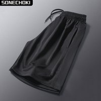 New Summer Black Running Shorts Men Solid Loose Basketball Sport Gym Breathable Shorts Fitness Training Workout Bottom Male