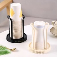 Plastic Cup Storage Holder Punch-free Water Tea Cups Dispenser Rack Coffee Mug Display Stand Shelf Home Desktop Organizer Decor