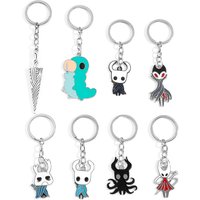 Hollow Knight Game Keychain Metal Key Ring Cute Metal Enamel Pendant Cartoon Keychain Souvenir Gift