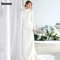 Customized Muslim 2024 New High Quality Ivory Mermaid Wedding Dresses Lace Full Ruffle Brush Train Bride Dress robe de mariée