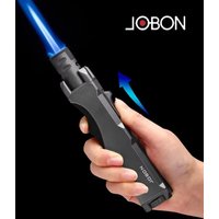 New JOBON Metal Outdoor Windproof Turbine Torch Strong Fire Power Blue Flame Straight Butane Gas Lighter Gas Kitchen BBQ Welding