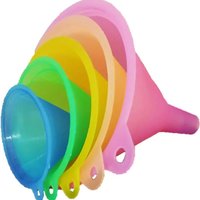 5PCS Rainbow Kitchen Plastic Funnel Set Semi Transparent Multi Purpose Mini Funnel for Bottle Can Essential Oil Filling