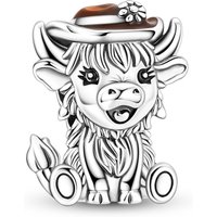 925 Sterling Silver Charms Bead Cowboy Highland Cow Dangle Fit Original Bracelet DIY Women Jewelry Gift