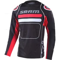 Sram Cycling Jersey for Men, Long Sleeve, Motocross, MTB, Downhill Mountain Bike, DH, Quick Drying, Bicycle Shirt, New