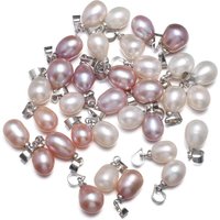 7-8mm AAA 4pcs Natural Freshwater Pearl Pendant Rice Beads Charms for Jewelry Making DIY Necklace Earrings Charms Accessories