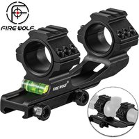 FIRE WOLF 30/25.4mm Scope Mount with Built-in Bubble Level One Piece Dual Ring Holder Top Rails for 21mm Picatinny Rail
