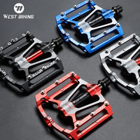 WEST BIKING Mountain Bike Pedals Die-Casting DU 3 Bearings Footboard Cycling Pedal Anti-slip Aluminum Alloy Bicycle Accessories