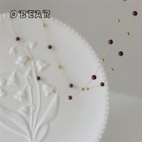 316L Stainless Steel Handmade Gold Bead Chain Natural Garnet Necklace For Women Fashionable And Personalized Versatile