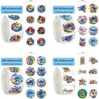 500 Pcs/Roll Disney Series Stickers - Cute Cartoon Decals for Notebooks, Gift Wrapping & Decor