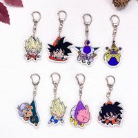 1/18Pcs Anime Characters Dragon Ball Car Keychain Accessories Acrylic Cute Charms Pendant For Bag Key Holder Backpack Decoration