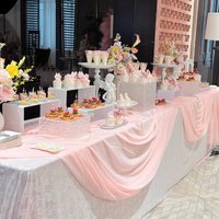 Birthday Wedding Atmosphere Decoration Graduation Dessert Table Decor Pleated Tablecloth Flag Cloth Festive Supplies