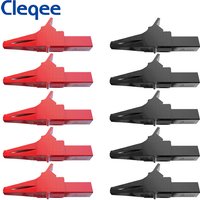 Cleqee P2003 10PCS Heavy Duty Alligator Clips with 4mm Banana Socket Insulated Crocodile Clamp Multimeter Test Clip 1000V 32A