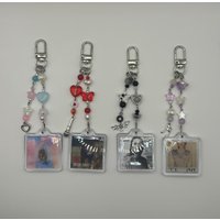 TS Inspired Album Keychain | double sided | Beaded Bag Charm, Y2K Jewelry