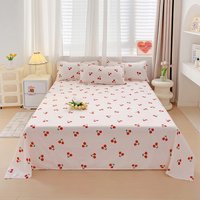 High Quality Single Piece Bed Sheet Washed Cotton Flat Sheet for Student Home Bedroom Twin Full Queen King (Pillowcase Can Order