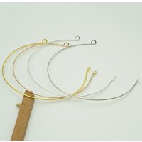 10PCS 2mm Single Metal Wire Hair Headbands with Circles Rings Ends for Handmade Bridal Tiara Base Hairbands for DIY