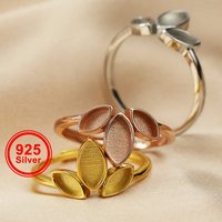 4x8MM Keepsake Mother Milk Resin Marquise Ring Settings Solid Back 925 Sterling Silver Rose Gold Plated Stackable Ring 1294329