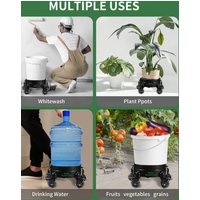 REAPP Bucket Dolly with Wheels,Heavy-Duty 360°Rolling Car Wash Bucket with 5 Wheels and 2 Locking Casters Compatible with 2.5, 4