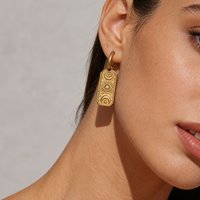 PVD 18K Stainless Steel Gold Color Hoop Earrings Fashion Devil's Eye Pendant Earrings for Women Daily Jewelry High Quality Gift