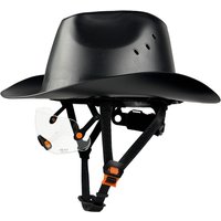 Cowboy Safety Helmet with Built In Goggles HDPE Full Brim Hard Hat w/ Vent Hole for Construction Work Railway Rescue ANSI New