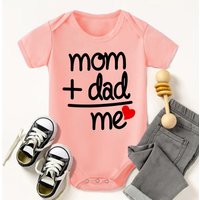 Dad Plus Mom Equals Me Funny Letter Baby Onesies Baby Boys Girls Romper Infant Clothing Newborn Costume Baby Clothes