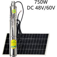 750w Solar DC48V bürstenlose Schrauben wasserpumpe mit eingebautem Regler maximaler Wasser durchfluss 2000Liter/Stunde Solar-Tiefbrunnen pumpe