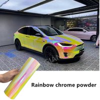 Rainbow chrome powder Holographic Chroming vinyl Wrap Self-Adhesive Film Decal Air-Release Bubble Free DIY Car Wrapping Roll