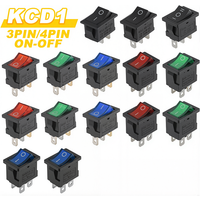 5PCS ON-OFF Switch KCD1 15*21mm 6A 250V 10A 125V Ship Type 2Pin Rocker Switch Power Switch